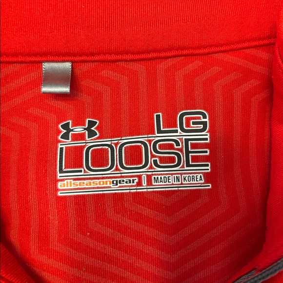 Under Armour 1/4 zip. Red and silver. Large. - Picture 2 of 6